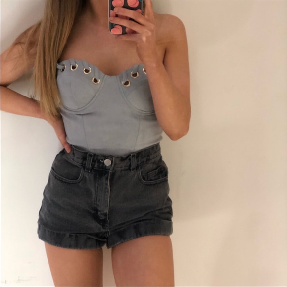 🔴One Piece Bodysuit Gray Suede - Picture 2 of 4